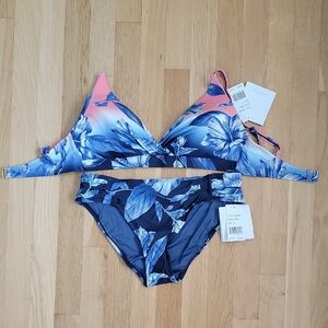 La Blanca Tropical Blue and Coral Bikini